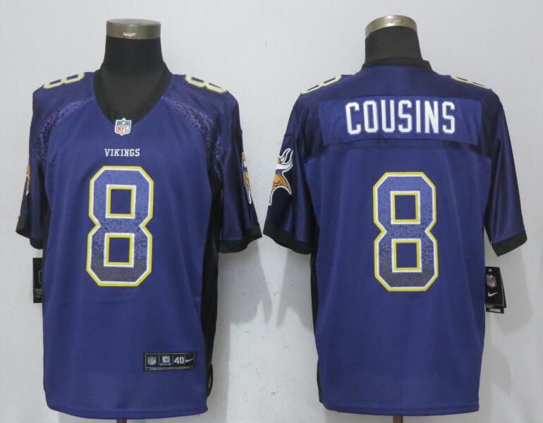 Men Minnesota Vikings #8 Cousins Drift Fashion Purple Elite New Nike NFL Jerseys-0